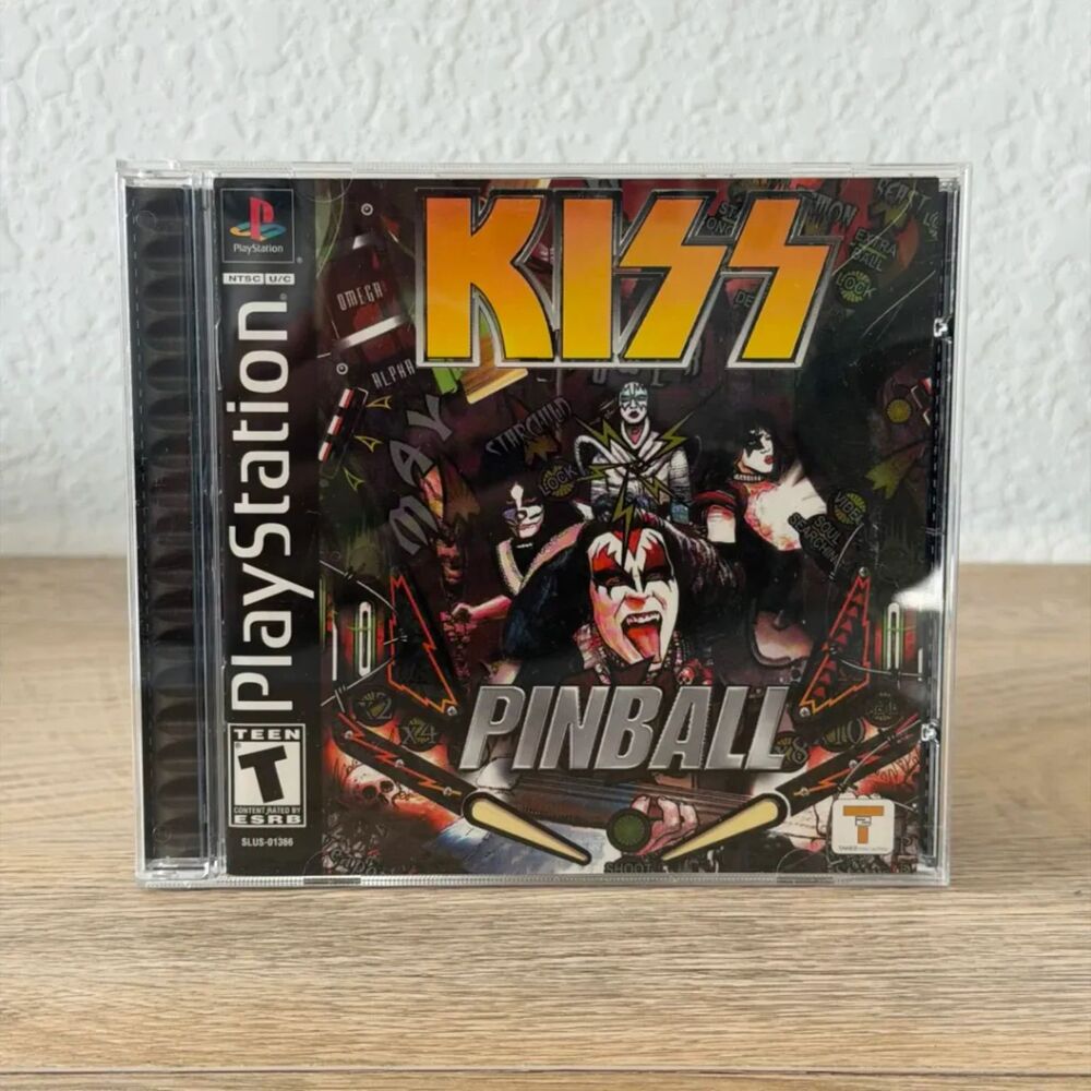 PS1 Kiss Pinball (Sony PlayStation 1, 2001) Black Label, CIB, Tested/Working